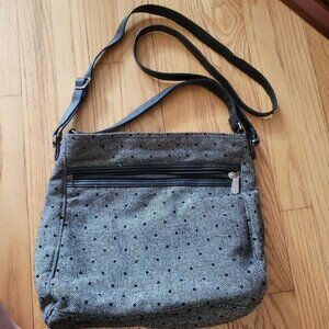 Thirty-One Everything Crossbody Bag With Polka Dot Pattern & Adjustable Strap